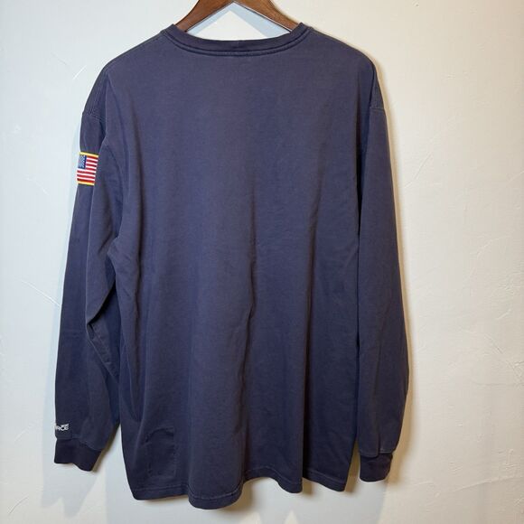Carhartt  Men's Force Flame Resistant FR Long Sleeve Navy Shirt Size XL *SPOTS* - Picture 8 of 16